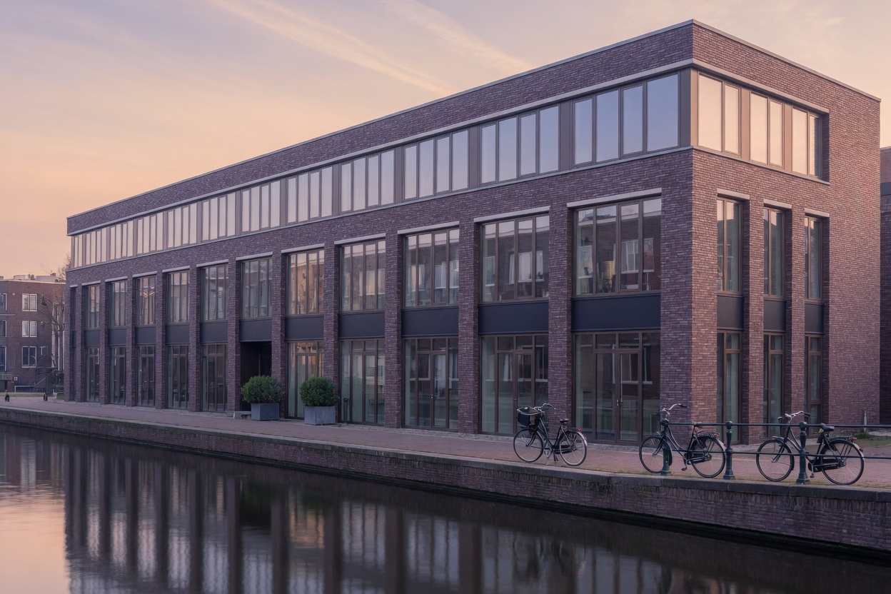 Brick office buildings along an Amsterdam canal