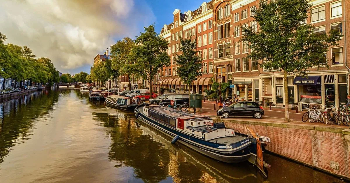 Amsterdam canal and office